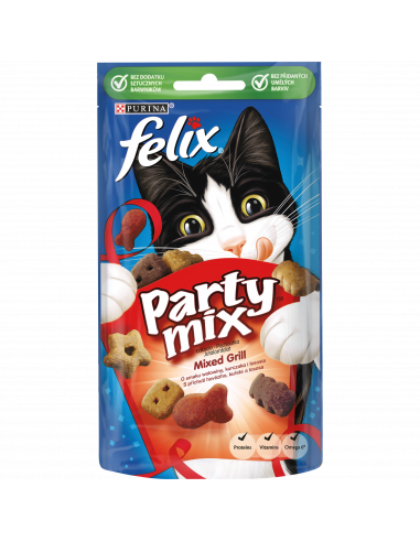 KAST 8tk! Felix Party Mix Mixed Grill veise, kana ja lõhe maitsega 60g