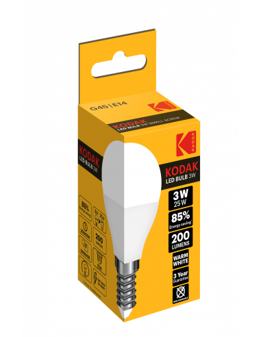 Kodak LED 3W (25W) E14 soe valge G45 matt lühter 200lm