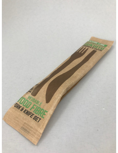 Nature Cutlery komplekt kahvel ja nuga puitkiust korduvkasutatav, 1 tk pakis