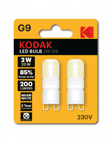 Kodak LED 2W (20W) G9 soe valge 200lm 2tk