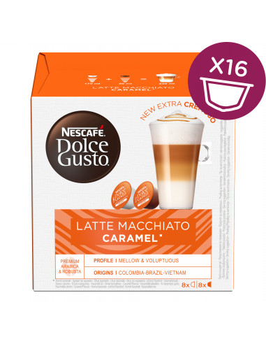 KAST 3tk! NESCAFÉ® Dolce Gusto kohvikaplsid “Caramel Latte Macchiato”8+8 tk