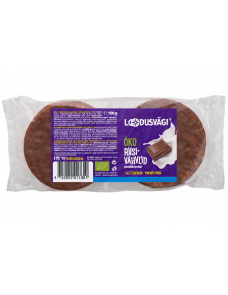 Loodusvägi ÖKO riisivahvel piimašokolaadi 100 g NL-BIO-01