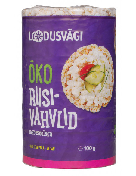 KAST 12tk! Loodusvägi ÖKO riisivahvel meresoola 100 g NL-BIO-01