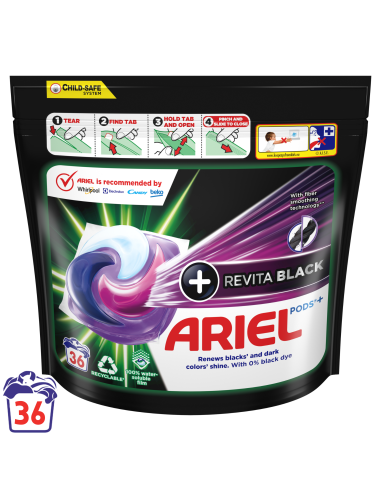 Ariel All-in-1 PODS +Revita Black Pesukapslid, 36 Pesu