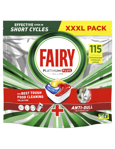Fairy Platinum Plus All in One’i Nõudepesumasina Tabletid Lemon, 115 Tabletid
