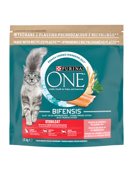 KAST 6tk! Purina ONE Adult kuiv kassitoit steriliseeritud kassidele lõhe 1,5kg