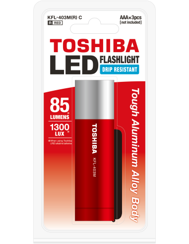KAST 10 tk! Toshiba taskulamp Mini LED KFL-403M(R), 85 lm punane
