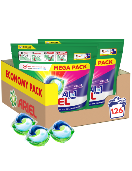 Ariel All-in-1 PODS Colour Pesukapslid, 126 Pesukorda