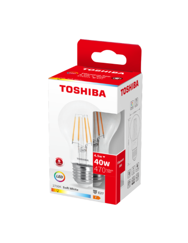KAST 10 tk! Toshiba LED Filament 4.5W (40W) E27 soe valge A60 470 lm