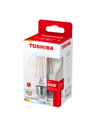 KAST 10 tk! Toshiba LED Filament 7W (60W) E27 soe valge A60 806 lm