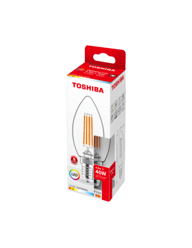 KAST 10 tk! Toshiba LED  Filament 4.5W (40W) E14 soe valge küünal 470 lm