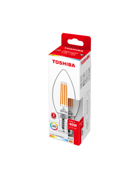 KAST 10 tk! Toshiba LED  Filament 4.5W (40W) E14 soe valge küünal 470 lm