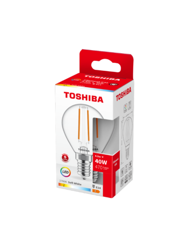 KAST 10 tk! Toshiba LED Filament 4.5W (40W) E14 soe valge lühter 470 lm