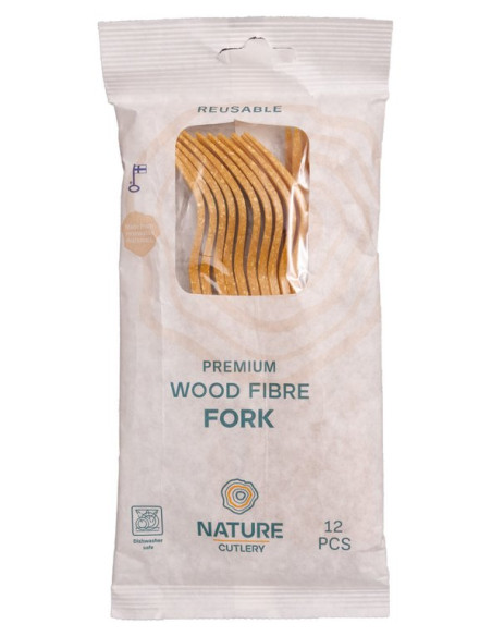 Nature Cutlery Premium kahvel puitkiust 12 tk
