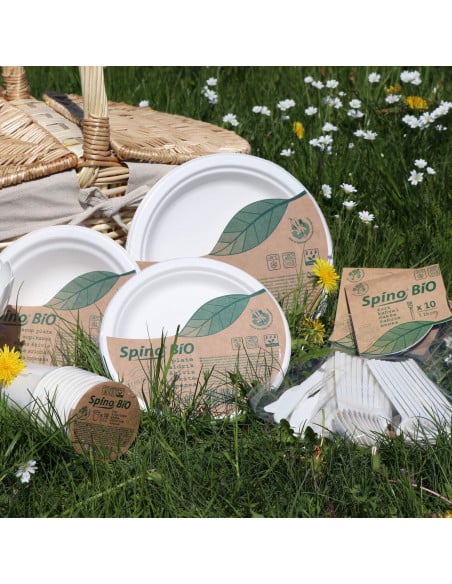 Biolagunev suhkruroost taldrik Spino BIO 23 cm  valge 10 tk