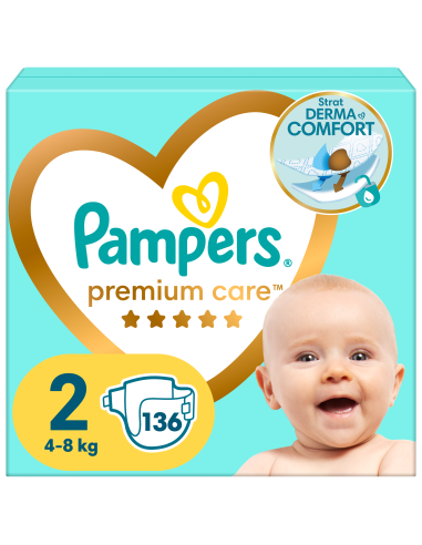 Pampers Premium Care Teipmähkmed, Suurus 2, 136 Mähet, 4-8kg