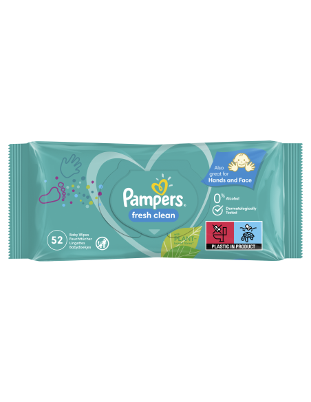 Pampers Fresh Clean Niisked Beebisalvrätid, 3 Pakki, 156 Niisket Salvrätikut