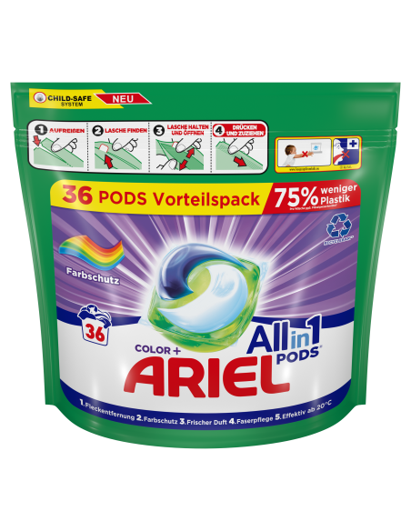 KAST 3 tk! Ariel All-in-1 PODS Colour Pesukapslid, 36 Pesukorda