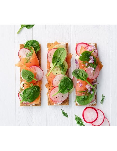 FINN CRISP Original Taste õhukesed näkileivad redise lõhe kattega