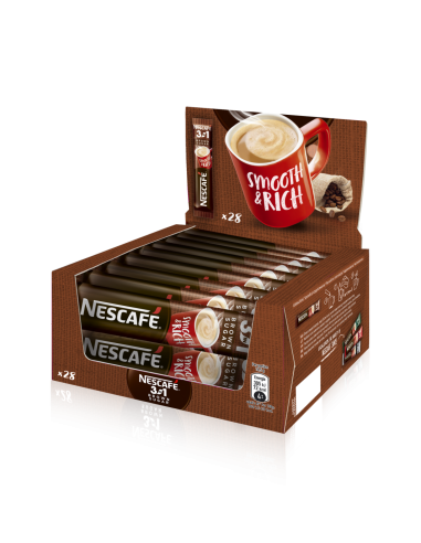 KAST 10tk! NESCAFÉ® 3in1 lahustuv kohvijook pruuni suhkruga karbis, 28x16,5g