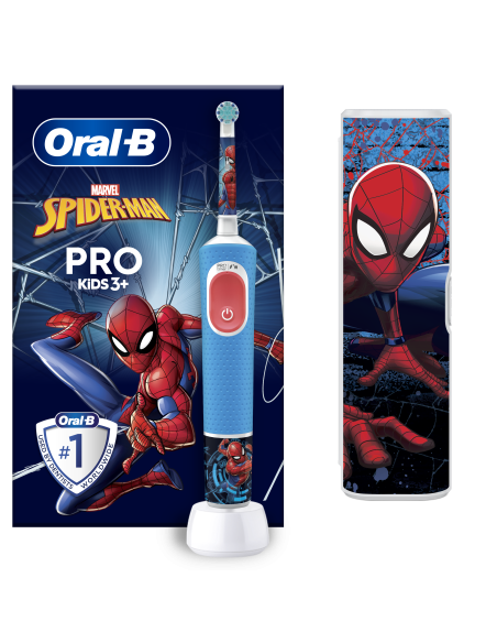 D103.413.2KX Vitality PRO Kids 3+ Spiderman Elektriline Hambahari + Reisikarp