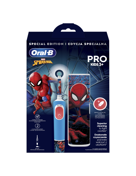 D103.413.2KX Vitality PRO Kids 3+ Spiderman Elektriline Hambahari + Reisikarp