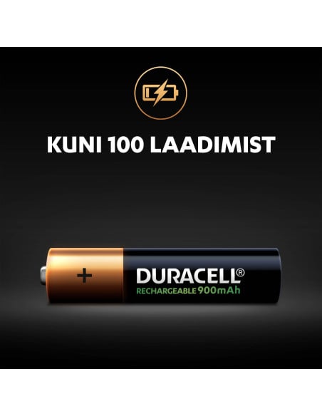 KAST 10 tk! Duracell akupatarei NiMH HR03 AAA 900mAh 2 tk