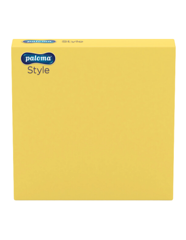 Paloma Style kollased salvrätikud 33x33 cm, 20 tk/pakis, 3-kihiline