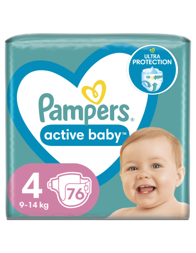 Pampers Active Baby Mähkmed, Suurus 4, 76 Mähet, 9kg-14kg