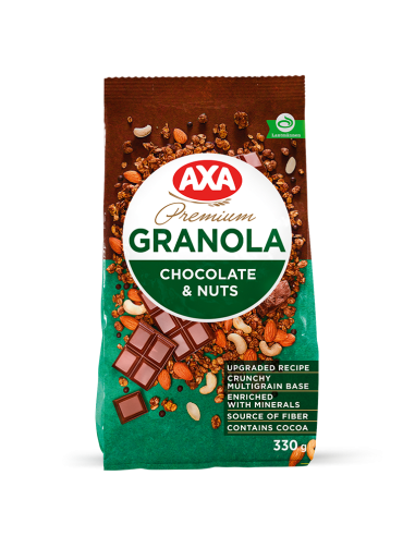 KAST 12 tk! AXA Premium müsli šokolaadi ja pähklitega 330g