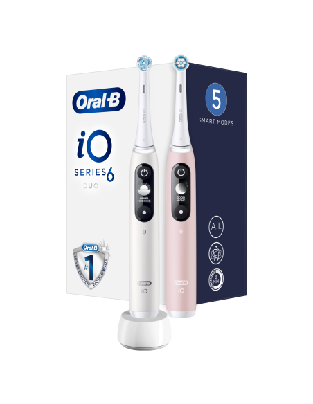 iOM6d.2I6.1 Oral-B iO6 Duo Pack elektriline hambahari White + Pink Sand Extra Käepide