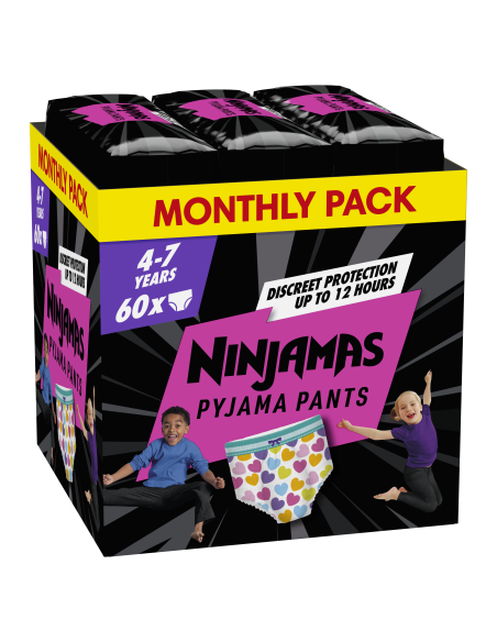 Pampers Ninjamas Pidžaamapüksid Heart, 60 tk, 17-30 kg