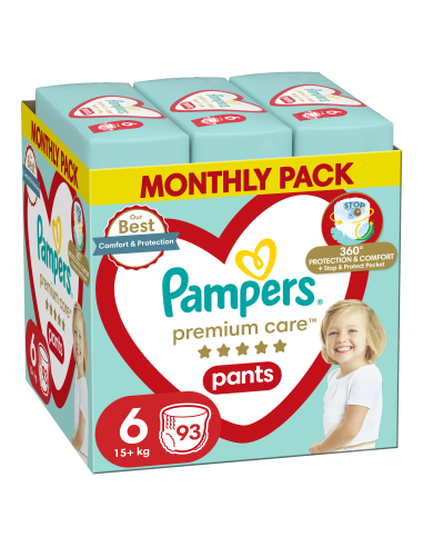 Pampers Premium Care Pants Püksmähkmed, Suurus 6, 93 Mähet, 15kg+