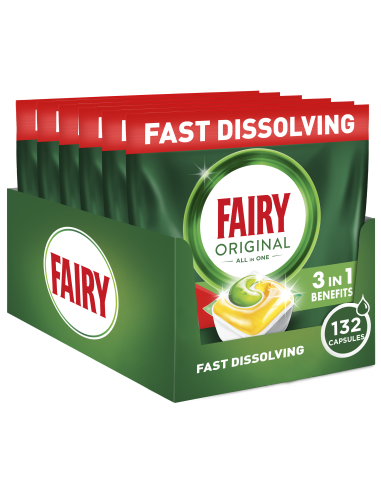 Fairy Original All in One’i Nõudepesumasina Tabletid Lemon, 132 tk