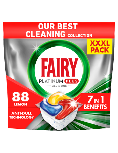 Fairy Platinum Plus All in One’i Nõudepesumasina Tabletid Lemon, 88 tk