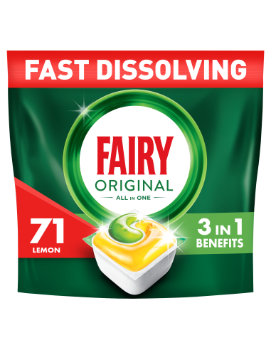 Fairy Original All in One’i Nõudepesumasina Tabletid Lemon, 71 tk