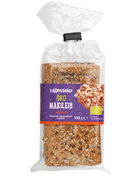 KAST 12 tk! Loodusvägi ÖKO näkileib seemnetega 110g PL-EKO-07