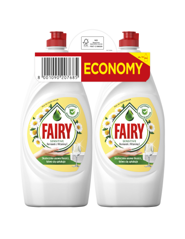 Fairy Nõudepesuvedelik Sensitive Chamomile & Vitamin E 2 x 900 ml