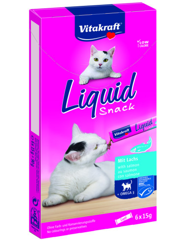 Vitakraft Liquid Snack lõhe ja omega 3 maius kassidele 6*15g