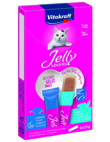 KAST 11 tk! Vitakraft Jelly Lovers maius kassidele lõhe ja lestaga 6*15g