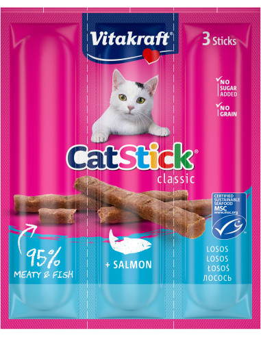 KAST 20 tk! Vitakraft Cat Stick maiusepulgad kassidele lõhe 18g