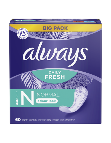 Always Daily Fresh Normal Pesukaitsmed, 60 tk