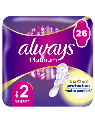 Always Platinum Super Size 2 Hügieenisidemed Tiibadega, Long, 26 tk