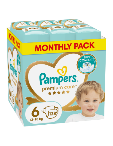 Pampers Premium Care Teipmähkmed, Suurus 6, 128 Mähet, 13-18 kg