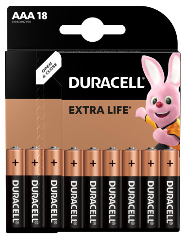 Duracell patarei AAA/MN2400 18 tk megapakk