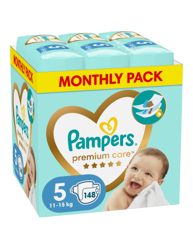 Pampers Premium Care Teipmähkmed, Suurus 5, 148 Mähet, 11-16kg