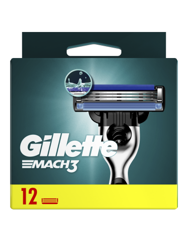 Gillette Mach3 Raseerija Terad Meestele, 12 Vahetustera