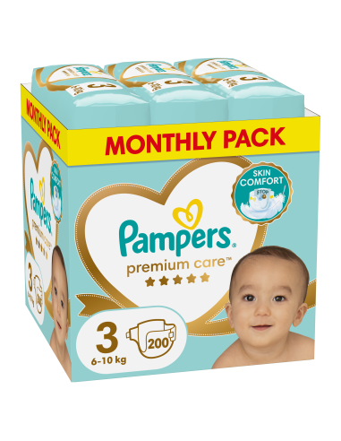 Pampers Premium Care Teipmähkmed, Suurus 3, 200 Mähet, 6-10kg