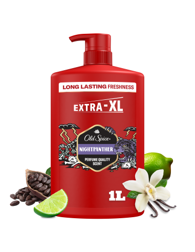 KAST 4 tk! Old Spice Night Panther Meeste Dušigeel Ja Šampoon, 1000ml 