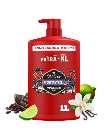 KAST 4 tk! Old Spice Night Panther Meeste Dušigeel Ja Šampoon, 1000ml